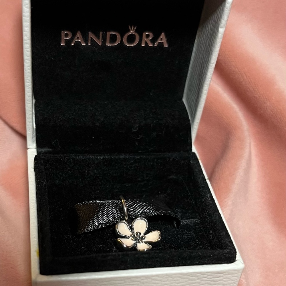 Pandora Black and White Floral Charm
